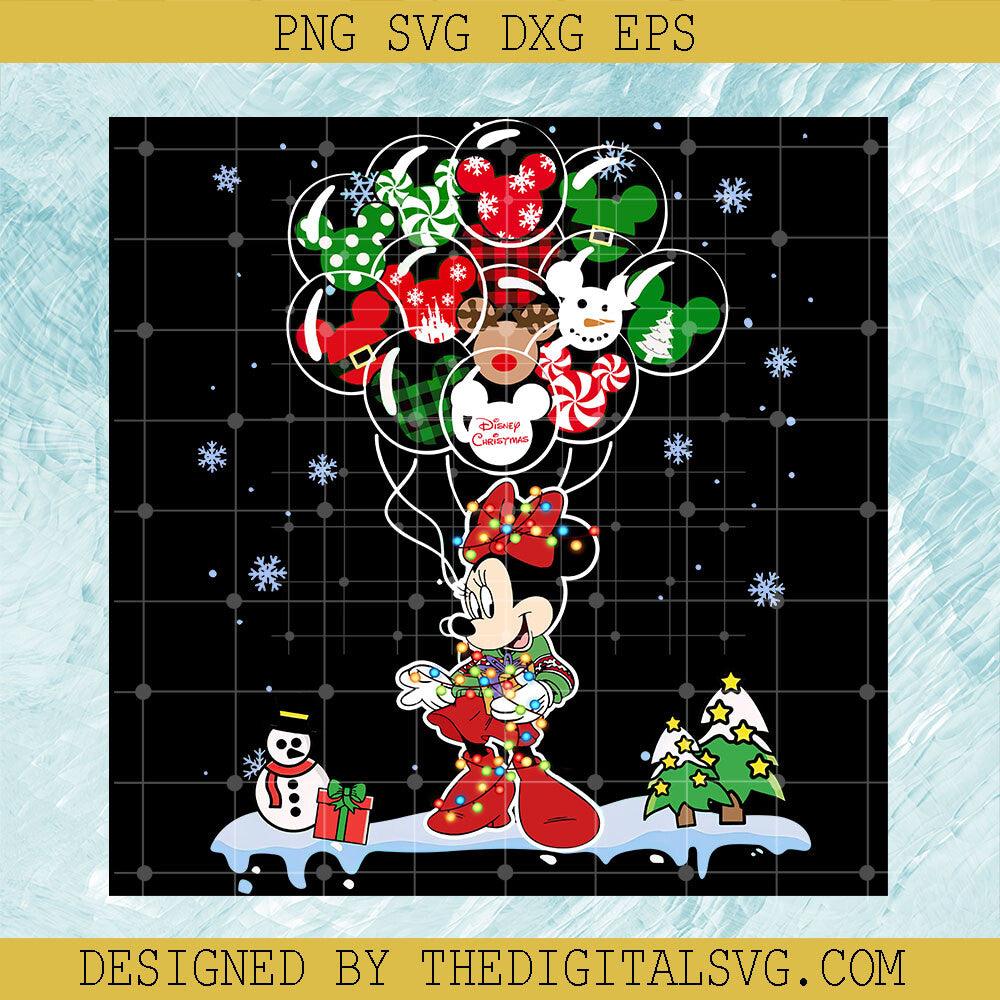 Minnie Balloons Christmas Lights PNG, Minnie Merry Christmas Party 2022 PNG, Disney Disneyland Xmas PNG - TheDigitalSVG