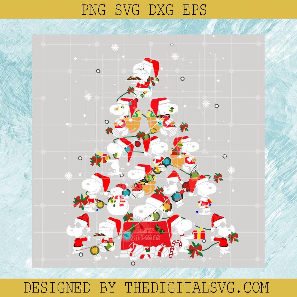 Christmas Snoopy Tree SVG, Charlie Brown Christmas Tree SVG, Santa Christmas Snoopy SVG - TheDigitalSVG