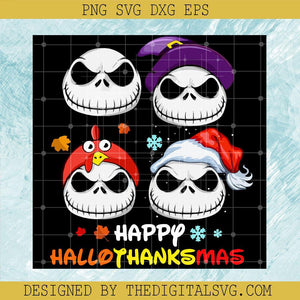 Disney Jack Skellington SVG, Happy Hallothanksmas Holiday SVG, Face Jack Skellington Thanksgiving SVG - TheDigitalSVG