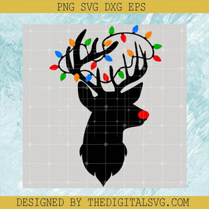 Reindeer And Bright Christmas SVG, Xmas Cute Animals SVG, Christmas Holiday SVG - TheDigitalSVG