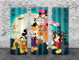 Mickey Family Halloween Tumbler Wrap PNG, Halloween 20oz Skinny Tumbler Design, Sublimation Designs PNG File - TheDigitalSVG