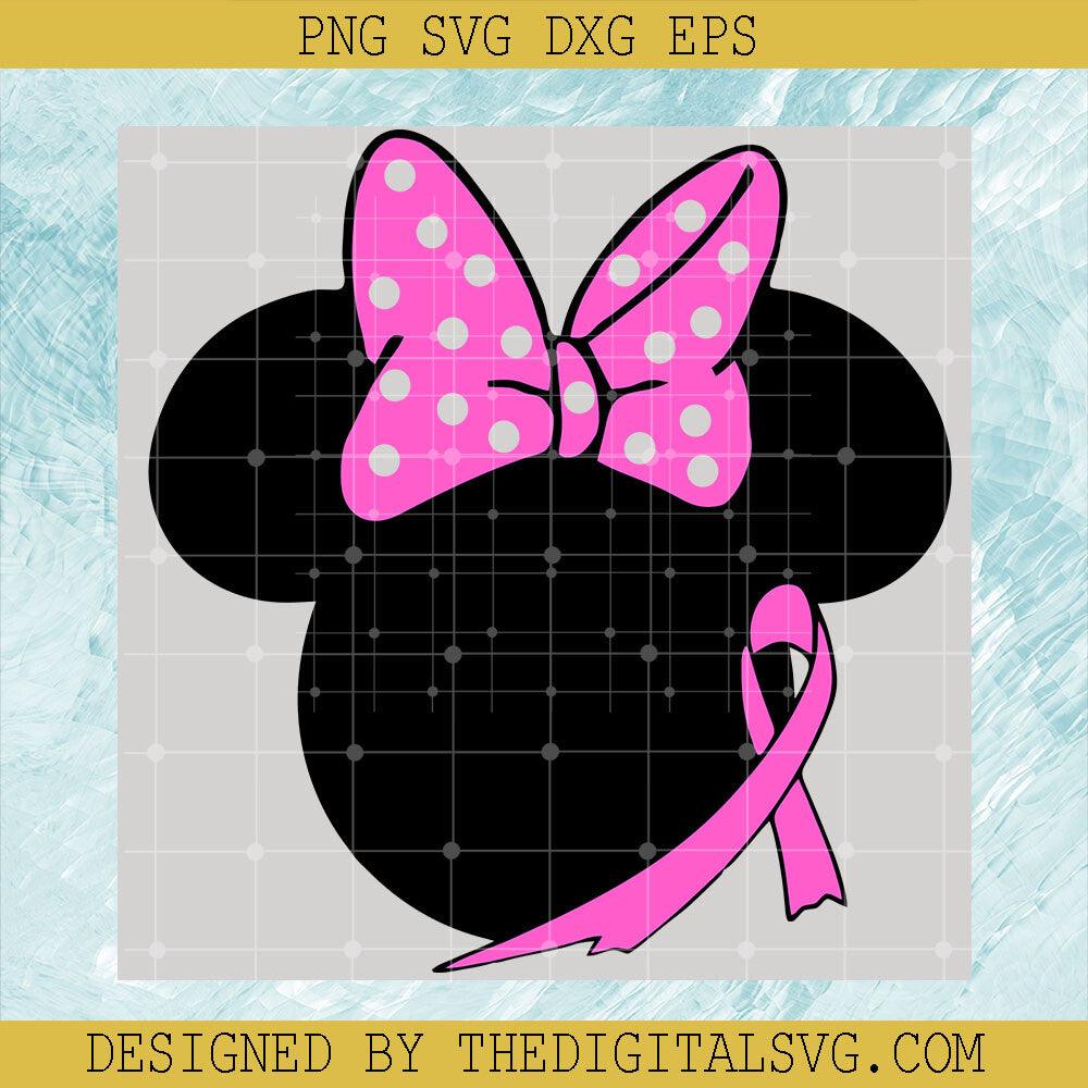 Disney Minnie Head Breast Cancer SVG, Breast Cancer SVG, Minnie Mouse Head SVG - TheDigitalSVG