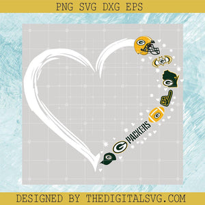 Heart Green Bay Packers SVG PNG EPS DXF, Logo Green Bay Packers Svg, NFL Sport Svg - TheDigitalSVG