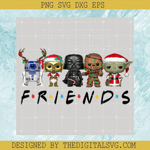 Friends Star Wars Christmas Santa PNG, Matching Star Wars Christmas PNG, Cute Starwars Characters Xmas PNG - TheDigitalSVG