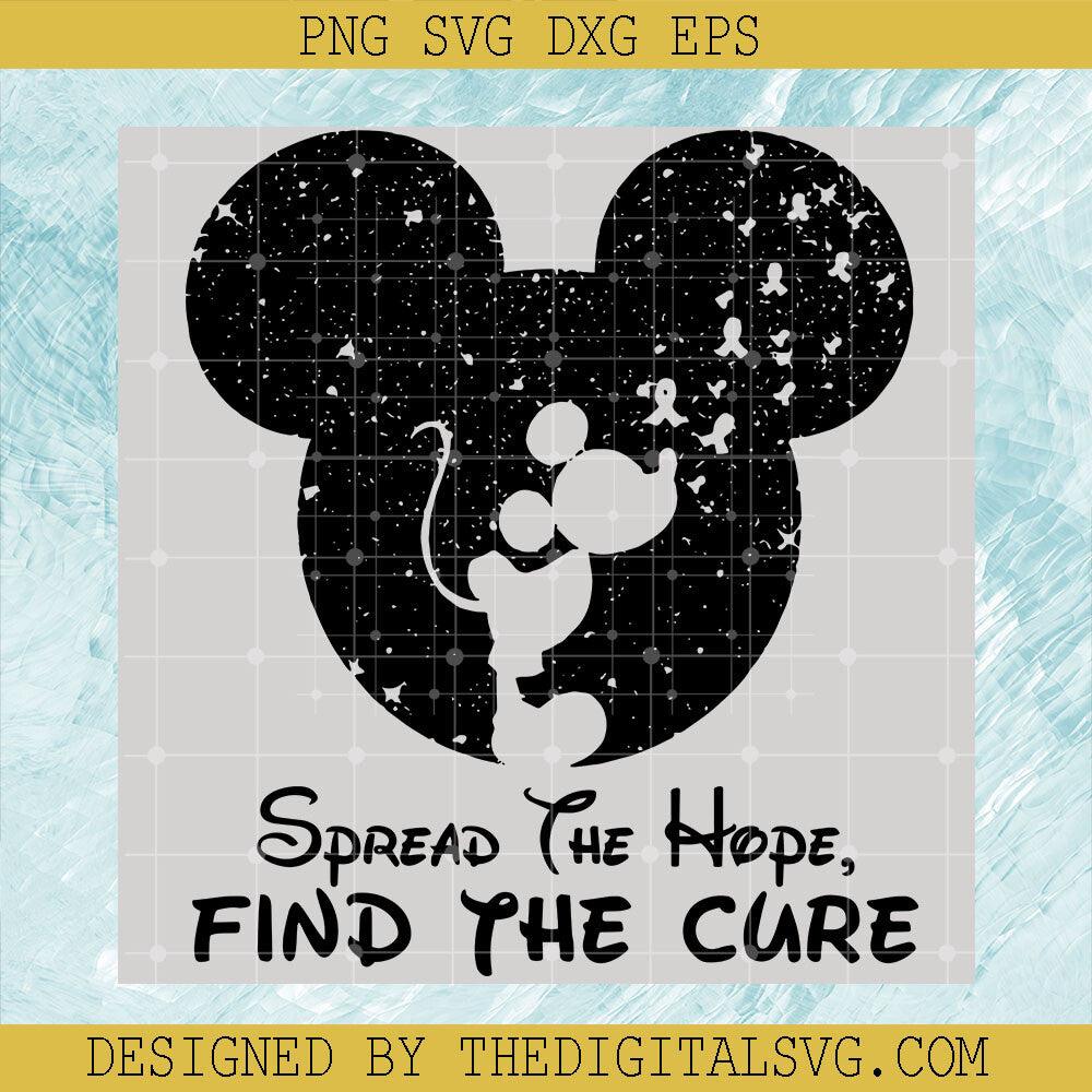 Mickey Mouse Breast Cancer SVG, Spread The Hope Find The Cure SVG, Disney Cancer SVG - TheDigitalSVG