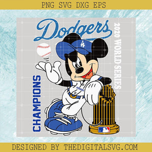 Mickey Mouse Los Angeles Dodgers SVG, Mickey Champions SVG, Mickey Sport SVG, Baseball SVG - TheDigitalSVG