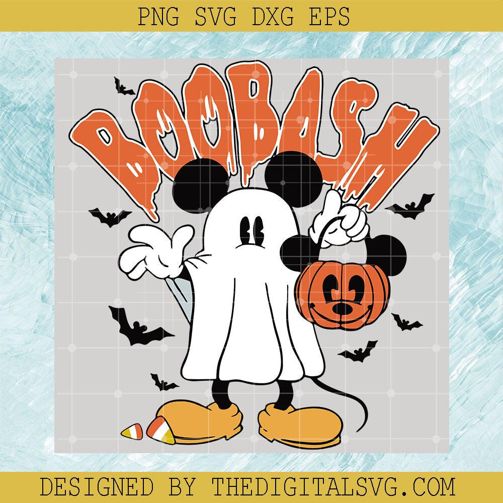 Mickey Boo Bash Halloween SVG, Boo Bash Pumpkin Bat SVG, Mouse Ghost Halloween SVG - TheDigitalSVG
