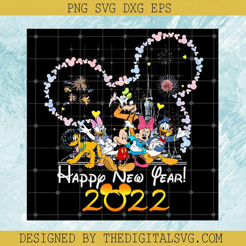 Happy New Year 2022 PNG, Disney Mickey Happy New Year 2022 PNG, Mickey Mouse PNG, Disney New Year 2022 PNG - TheDigitalSVG