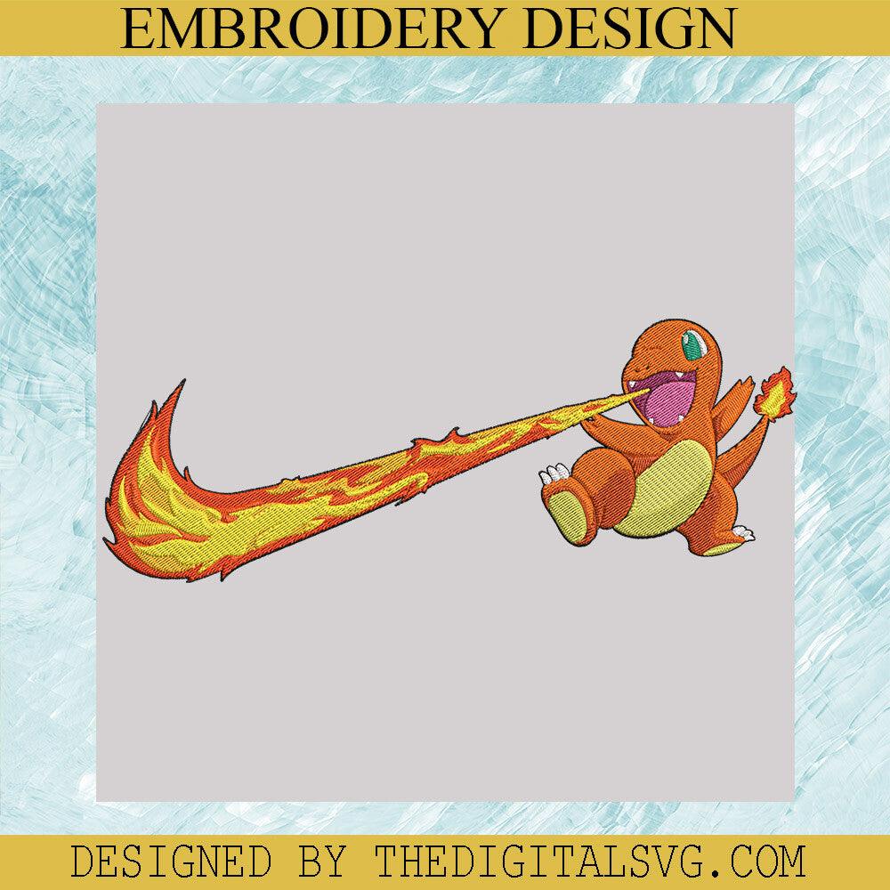 Charmander Nike Embroidery Design, Pokemon Nike Machine Embroidery Design,Embroidery Design - TheDigitalSVG