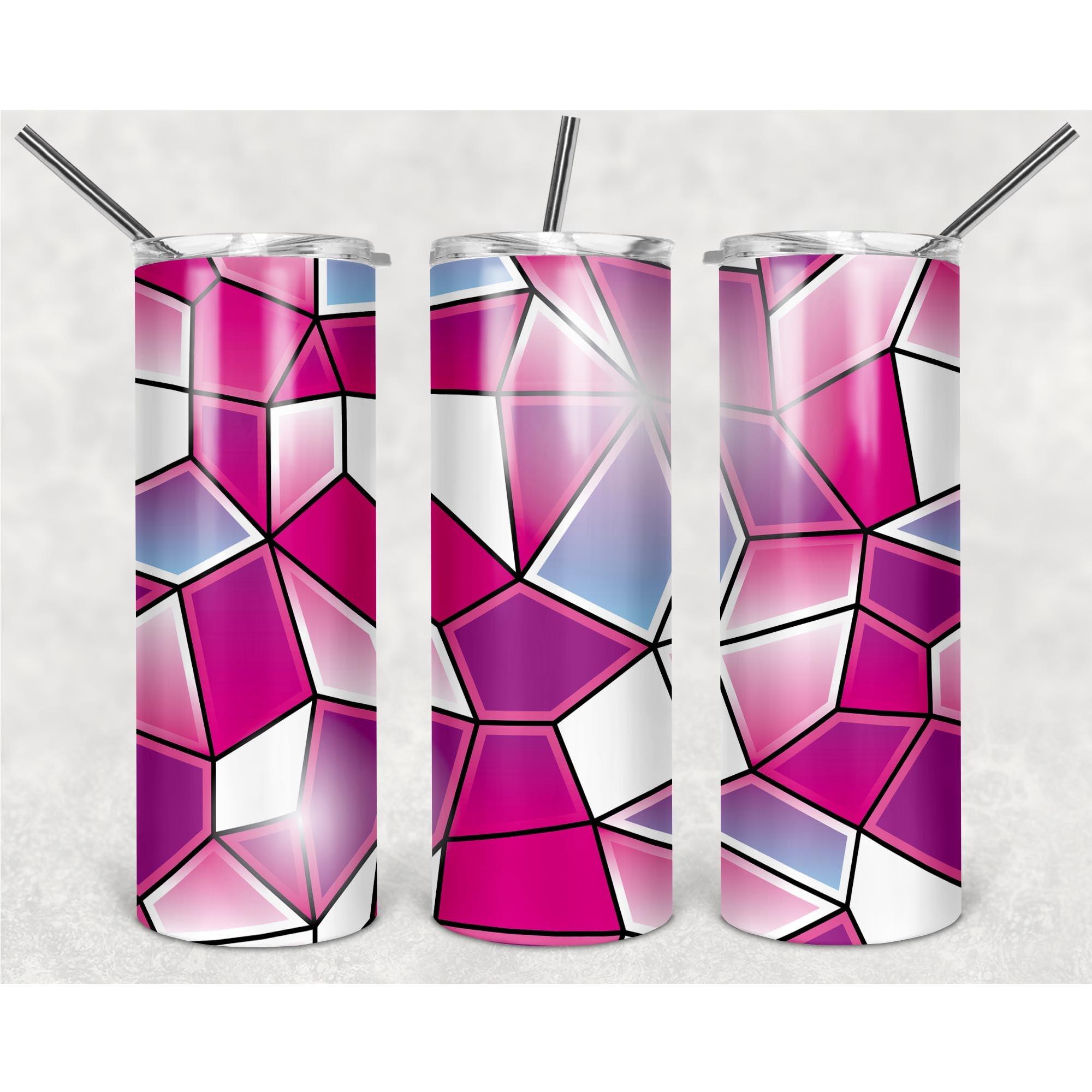 Pink Prism Cube Pattern PNG, 20oz Skinny Tumbler Design, Sublimation Designs PNG File - TheDigitalSVG
