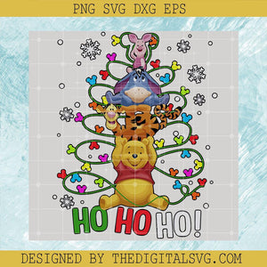 Ho Ho Ho Pooh And Friends Christmas SVG, Eeyore Christmas SVG, Merry Christmas SVG - TheDigitalSVG