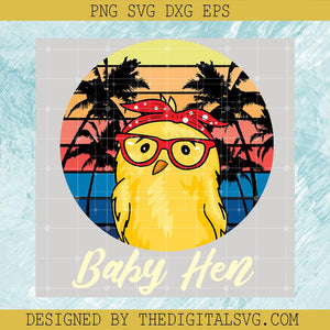 Baby Hen Svg, Messy Bun Chicken Svg, Cartoon Chicken Svg - TheDigitalSVG