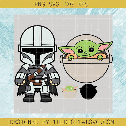 Mandalorian And Yoda SVG, Kids Mandalorian SVG, Star Wars SVG - TheDigitalSVG
