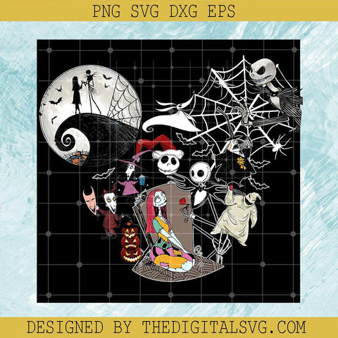 Disney Head Jack Skellington Designs, Jack Skellington Spiderweb PNG, Halloween Nightmare Before Christmas PNG - TheDigitalSVG