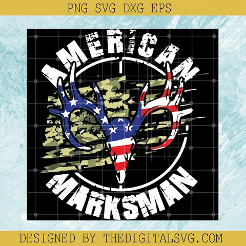 American Marksman Svg, American Flag Svg, Soldier American Svg - TheDigitalSVG