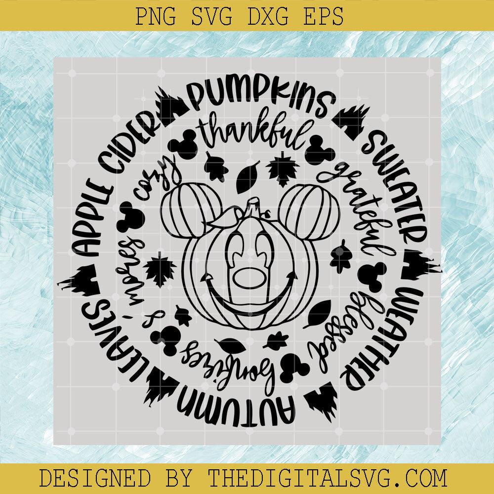 Weather Pumpkins Fall Leaves SVG, Mickey Pumpkin SVG, Halloween Mickey Mouse SVG - TheDigitalSVG