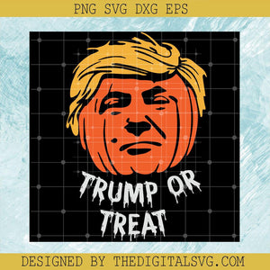 Trump Or Treat SVG, Trump Pumpkin SVG, Trumpkin Happy Halloween SVG - TheDigitalSVG