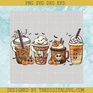 Jack Skellington Coffee Latte PNG, Nightmare Coffee Leopard PNG, Halloween PNG Sublimation - TheDigitalSVG