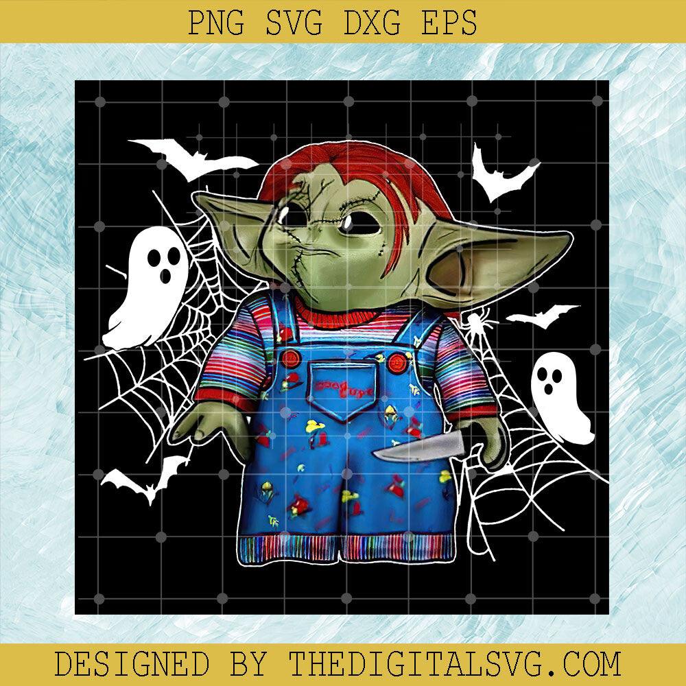 Baby Yoda Chucky Halloween PNG, Halloween Baby Yoda PNG, Halloween Chucky Spiderweb PNG - TheDigitalSVG