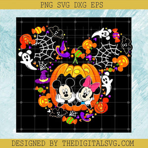 Disney Mickey And Minnie Pumpkin SVG, Head Mickey Minnie Halloween SVG, Pumpkin Disney SVG - TheDigitalSVG