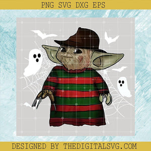 Baby Yoda Freddy Krueger Halloween, Halloween Baby Yoda PNG, Halloween Freddy Krueger Spiderweb PNG - TheDigitalSVG
