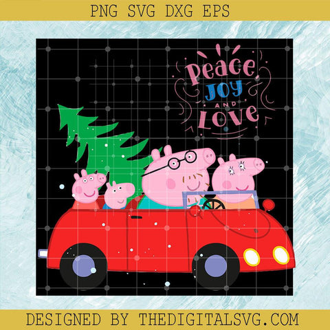 Peace Joy And Love Svg, Peppa Pig Christmas Svg, Christmas Tree And Truck Svg - TheDigitalSVG