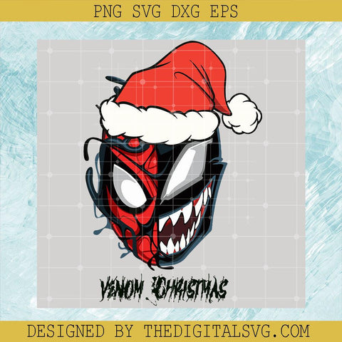 Santa Hat Spiderman Svg, Face Spider-Man And Venom Santa Hat Christmas SVG, Merry Christmas Svg - TheDigitalSVG