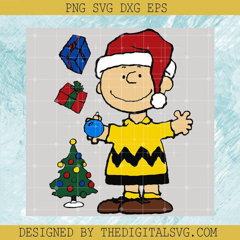 Snoopy Santa hat Christmas Svg, Gift And Christmas Tree Svg, Merry Christmas Svg - TheDigitalSVG
