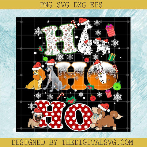 Ho Ho Ho Merry Christmas Svg, Santa Hat Dogs Svg, Merry Christmas Svg - TheDigitalSVG