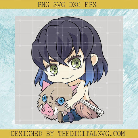 Insosuke Chibi Sit Svg, Kimetsu SVG, Hashibira Inosuke SVG - TheDigitalSVG