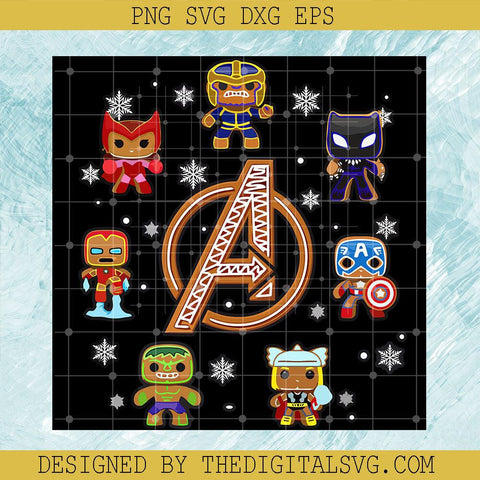 Marvel Avengers Gingerbread Cookies, Christmas Cookies SVG, Marvel Christmas SVG - TheDigitalSVG