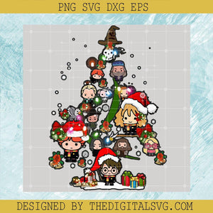 Harry Porter And Friends Tree SVG, Merry Christmas SVG, Christmas Tree SVG - TheDigitalSVG