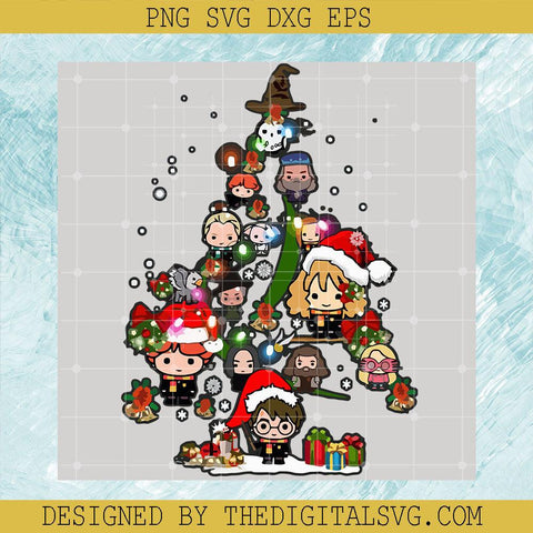 Harry Porter And Friends Tree SVG, Merry Christmas SVG, Christmas Tree SVG - TheDigitalSVG