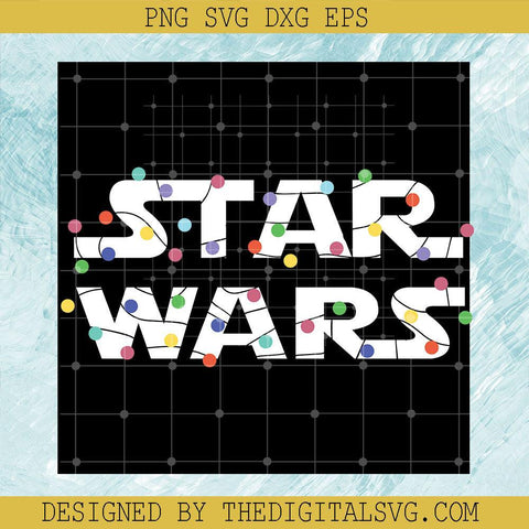 Star Wars Christmas Lights Logo SVG, Logo Star Wars Holiday SVG, Christmas 2022 SVG - TheDigitalSVG