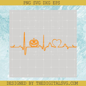 Heartbeat Halloween SVG, Heart Pumpkin Halloween SVG, Halloween 2022 Party SVG - TheDigitalSVG