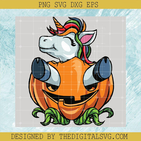 Unicorn Halloween SVG, Halloween Pumpkin SVG, Cute Unicorn SVG - TheDigitalSVG