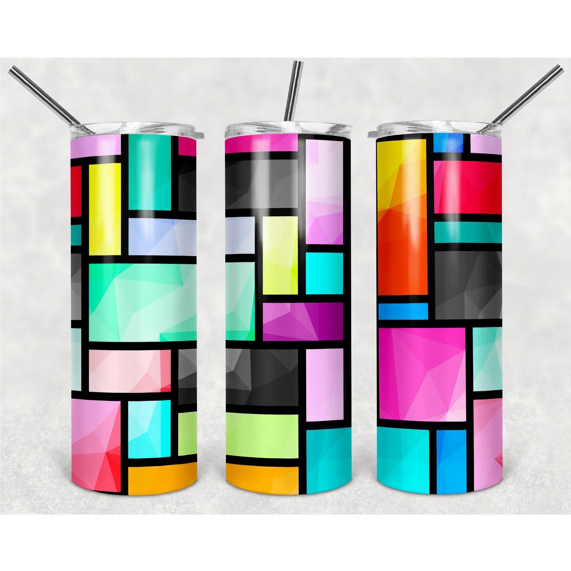 Multicolored Rubik's Cube Pattern With Reflective PNG, 20oz Skinny Tumbler Design, Sublimation Designs PNG File - TheDigitalSVG