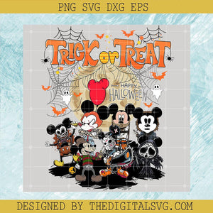 Horror Trick or Treat PNG, Happy Halloween PNG, Mickey Characters Horror Face PNG - TheDigitalSVG