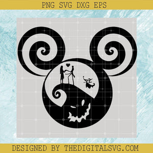 Mouse Ear Jack And Sally SVG, Jack Skellington SVG, Nightmare Before Christmas SVG - TheDigitalSVG