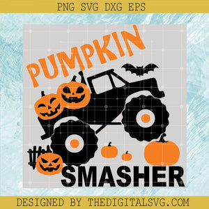 Pumpkin Smasher SVG, Boy Halloween SVG, Pumpkin Monster Truck SVG - TheDigitalSVG