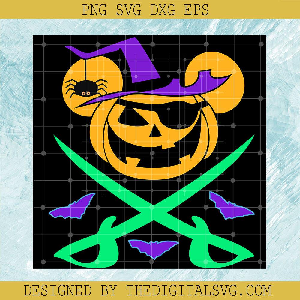 Mickey Pirate Not So Scary Halloween SVG, Pumpkin Pirate Halloween SVG, Mouse Pumpkin Spider Halloween SVG - TheDigitalSVG