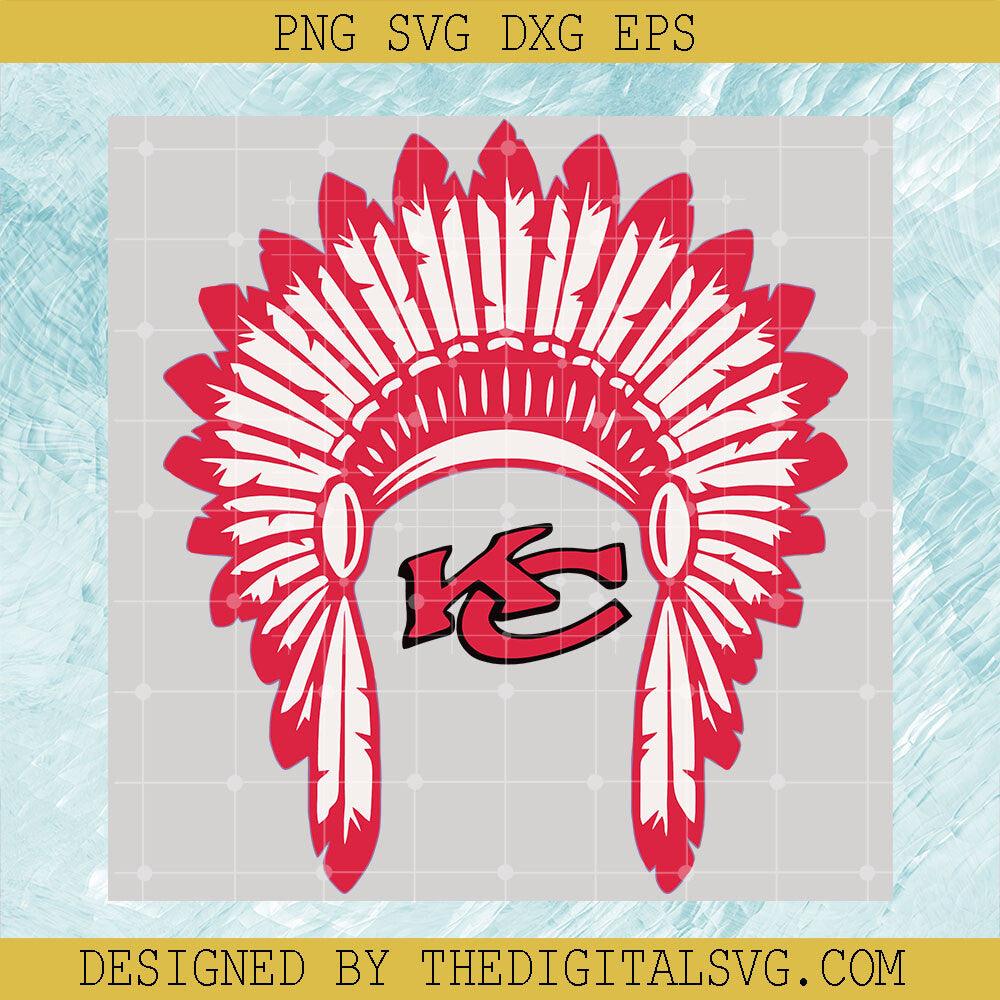 Kc Chiefs Headdress SVG, Native KC American SVG, Sport KC Logo SVG - TheDigitalSVG