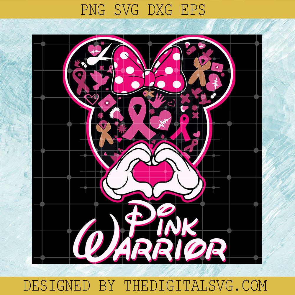 Minnie Pink Warrior SVG, Minnie Mouse Cancer SVG, Cancer Awareness SVG - TheDigitalSVG