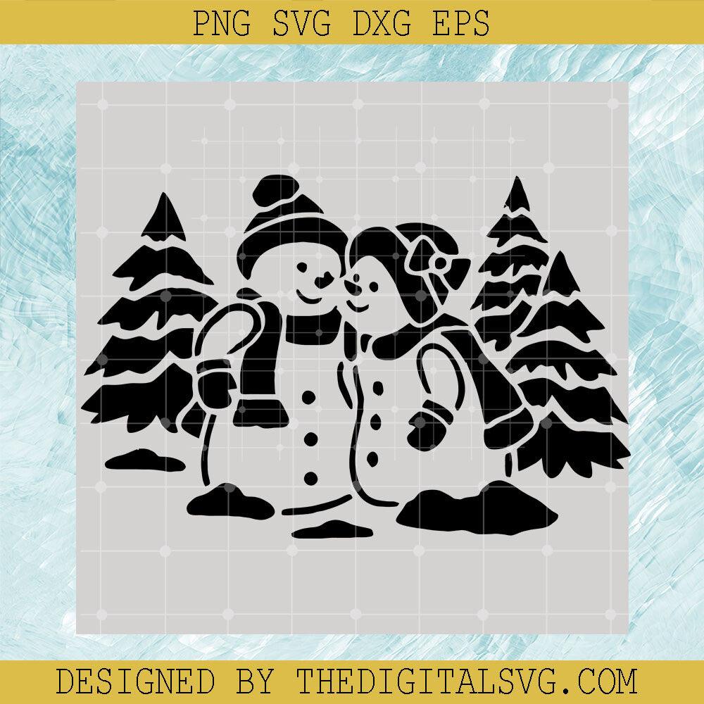 Snowman And Snowmen Christmas SVG, Snowman Christmas SVG, Couple Snowmen SVG - TheDigitalSVG