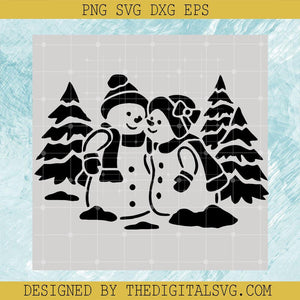Snowman And Snowmen Christmas SVG, Snowman Christmas SVG, Couple Snowmen SVG - TheDigitalSVG