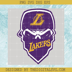 Skull La Lakers SVG, Lakers Basketball SVG, NBA Sport Logo SVG - TheDigitalSVG
