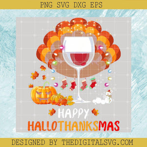 Wine Halloween PNG, Thanksgiving Christmas PNG, Happy Hallothanksmas PNG - TheDigitalSVG