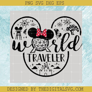 World Traveler SVG PNG EPS DXF, Disneyland SVG, Minnie Mouse SVG - TheDigitalSVG