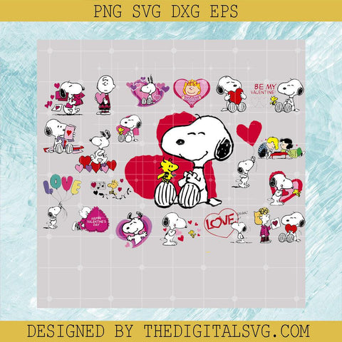 Snoopy Valentine PNG, Valentines Day Snoopy Love PNG, Bundle Snoopy with Hearts Happy Valentine PNG - TheDigitalSVG