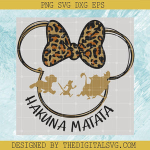 Hakuna Matata Boy SVG, Animal Kingdom Day SVG, Minnie Head SVG - TheDigitalSVG
